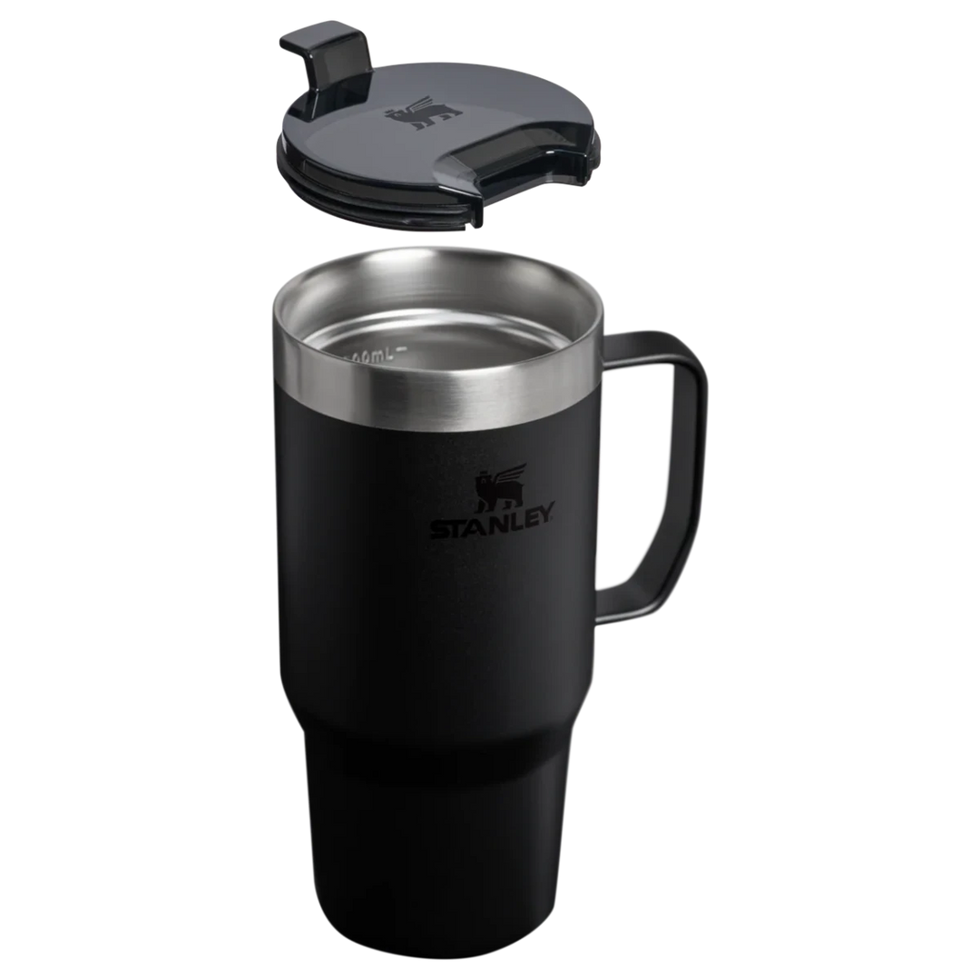 Stanley 1913 México black stainless steel travel mug with handle and lid, 709ML capacity, double-wall vacuum insulation.