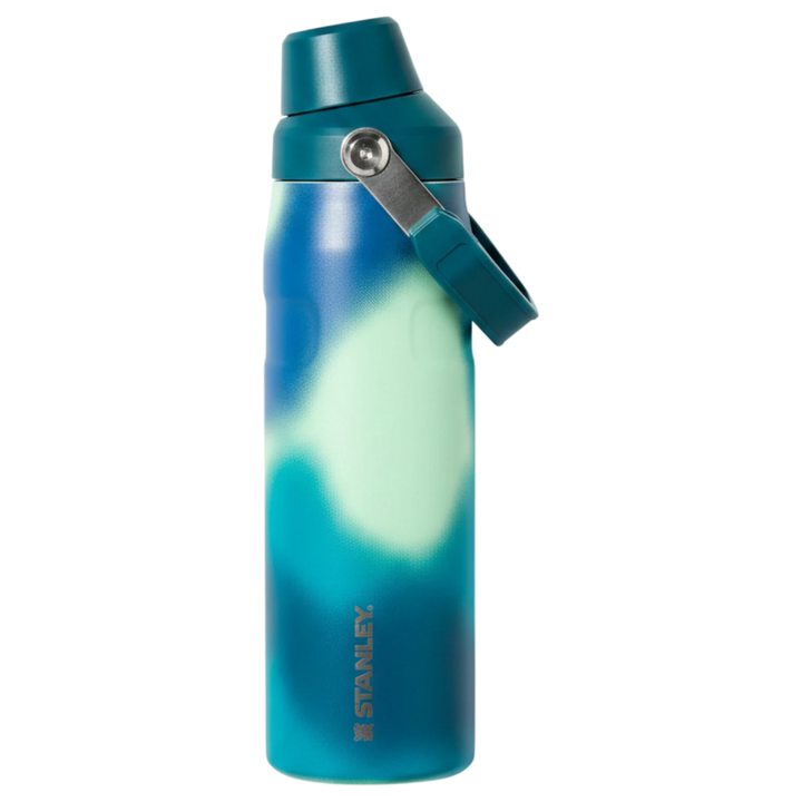 Termo Stanley 1913 México Iceflow Aerolight color Coastal Teal Motion de acero inoxidable con tapa Fast Flow y asa.