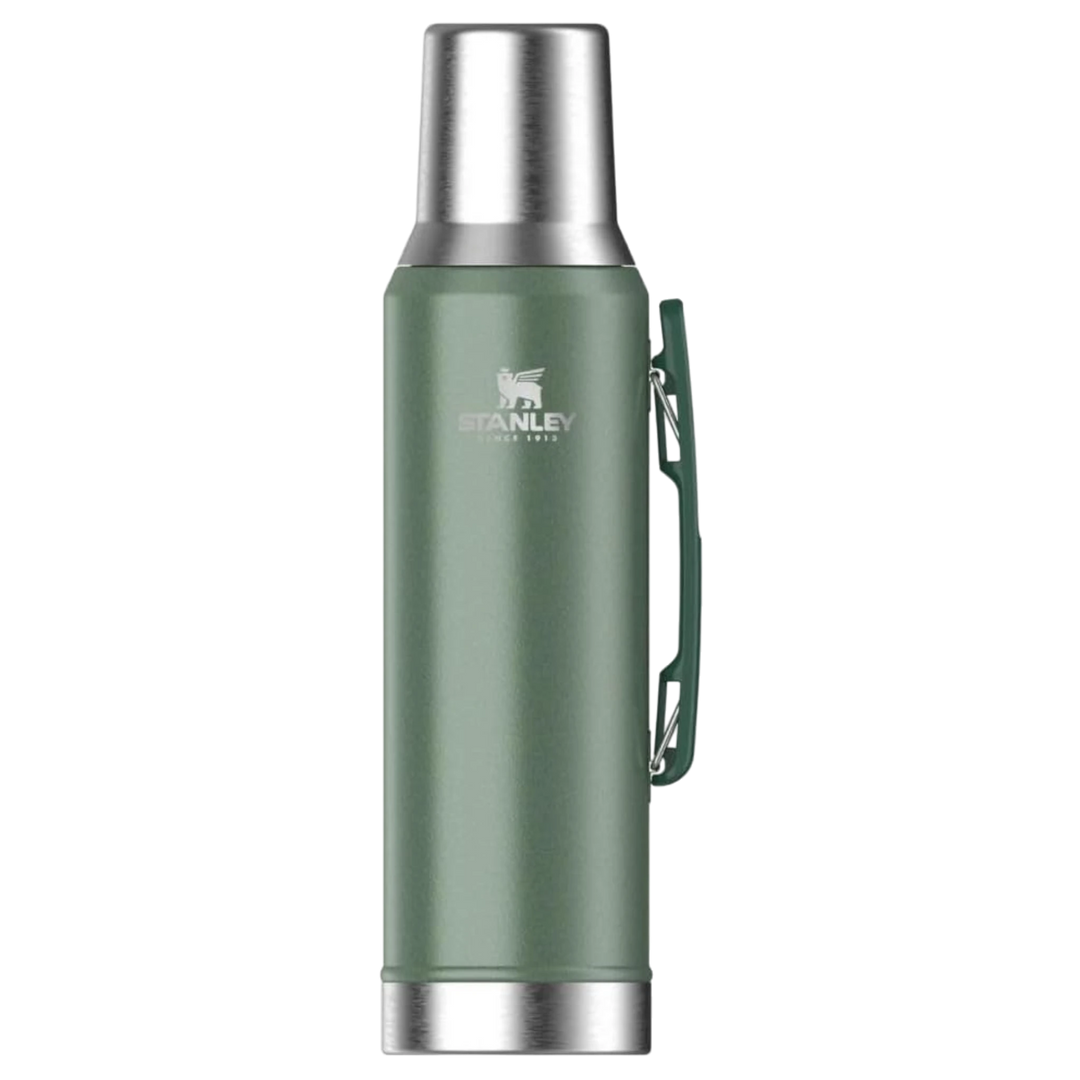 Termo Stanley 1913 México Classic Mate System color verde de 1.6L con tapa de acero inoxidable y asa lateral