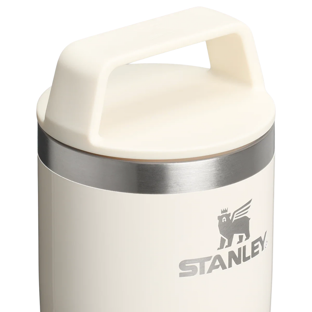 Stanley 1913 México cream travel mug with handle, 473ml, stainless steel, double-wall vacuum insulation, leak-proof lid.