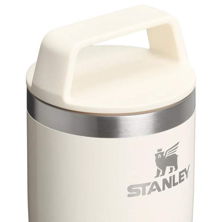 Stanley 1913 México cream travel mug with handle, 473ml, stainless steel, double-wall vacuum insulation, leak-proof lid.